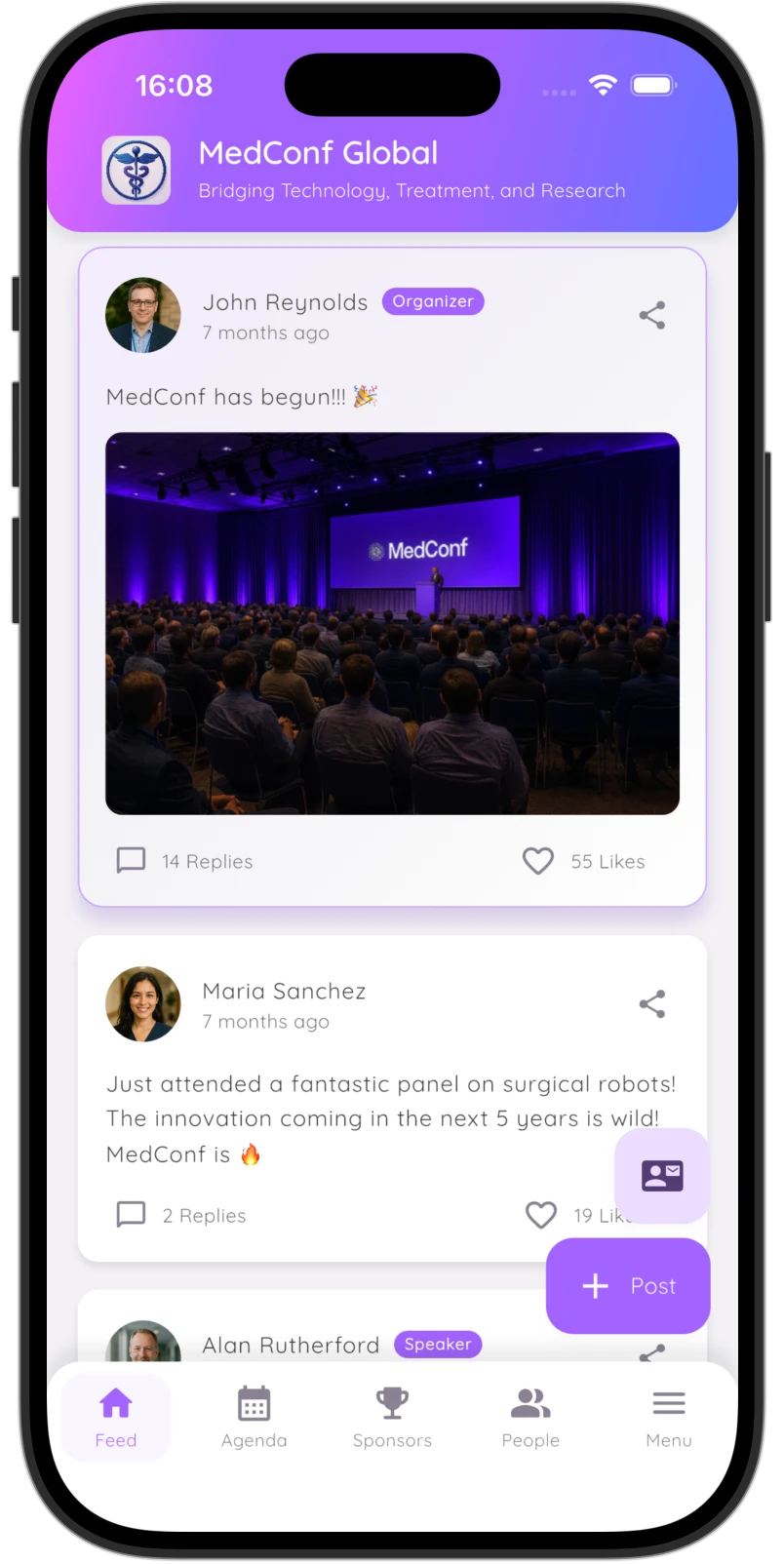 feed overview screen